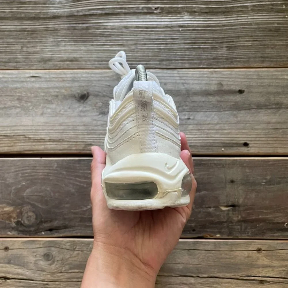 Women Size 6.5 / Size 5 Youth Nike Air Max 97 White Running Shoes Sneakers - Picture 7 of 8